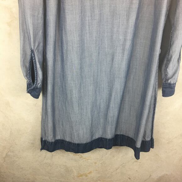 Anne Taylor LOFT Blue Chambray Button-Up Shirt Dress Women's Size  XS - Picture 8 of 16